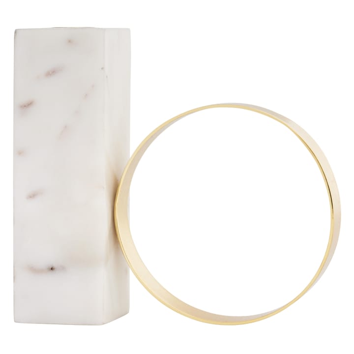 Tangent lysestake - hvit marmor, høy - OYOY