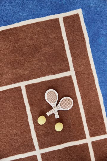 Tennis gulvteppe - Caramel-Optic blue, 88x150 cm - OYOY
