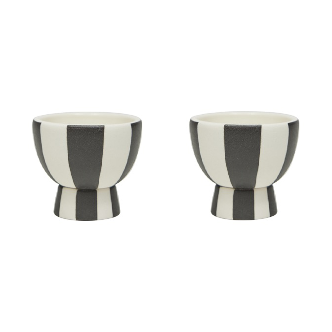 OYOY Toppu eggeglass 2-pakning White-black
