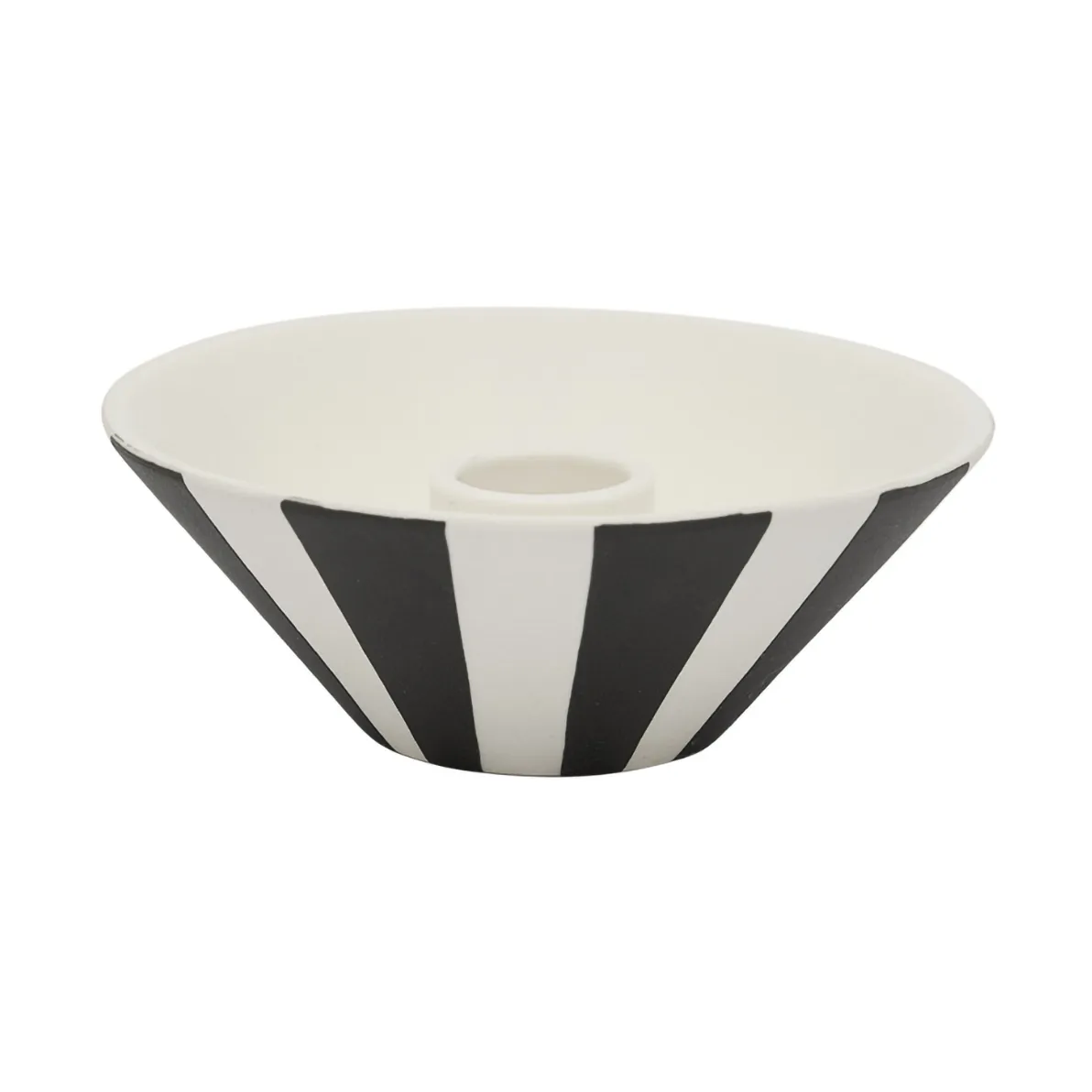 Toppu lysestake lav 4 cm, White-black OYOY