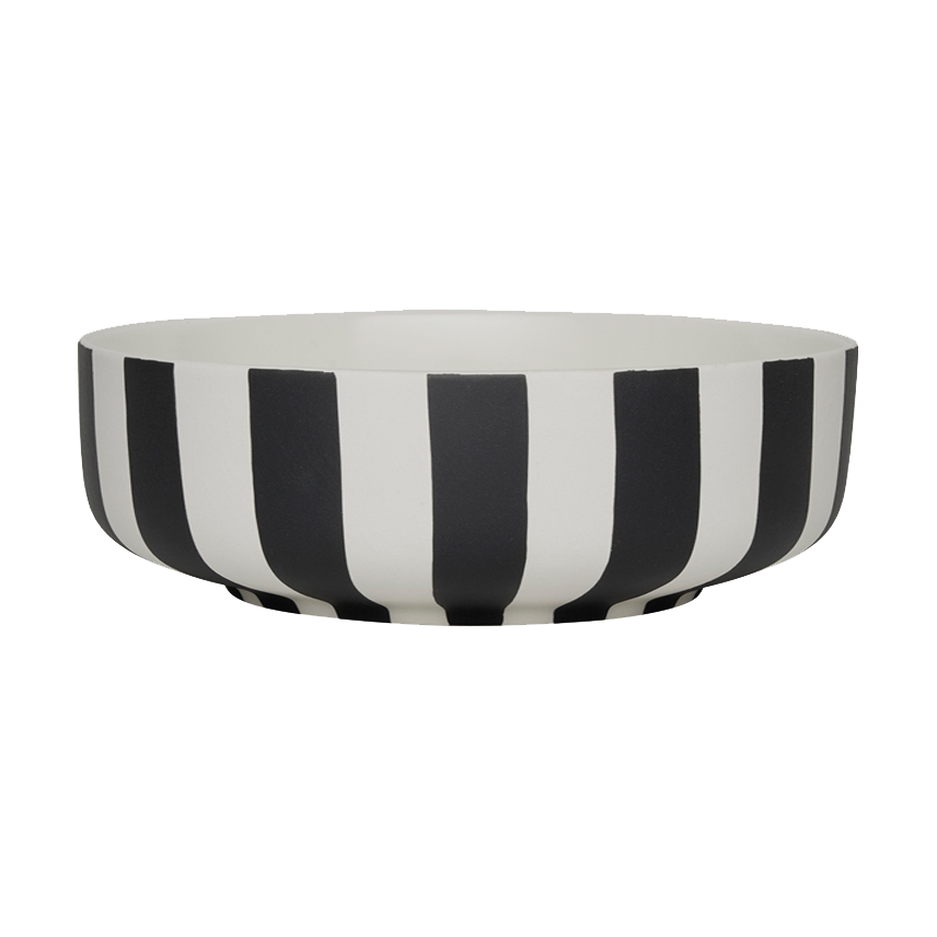 OYOY Toppu skål 20 cm Black-white | Skandinavisk Design | Frokostskåler | Hvit