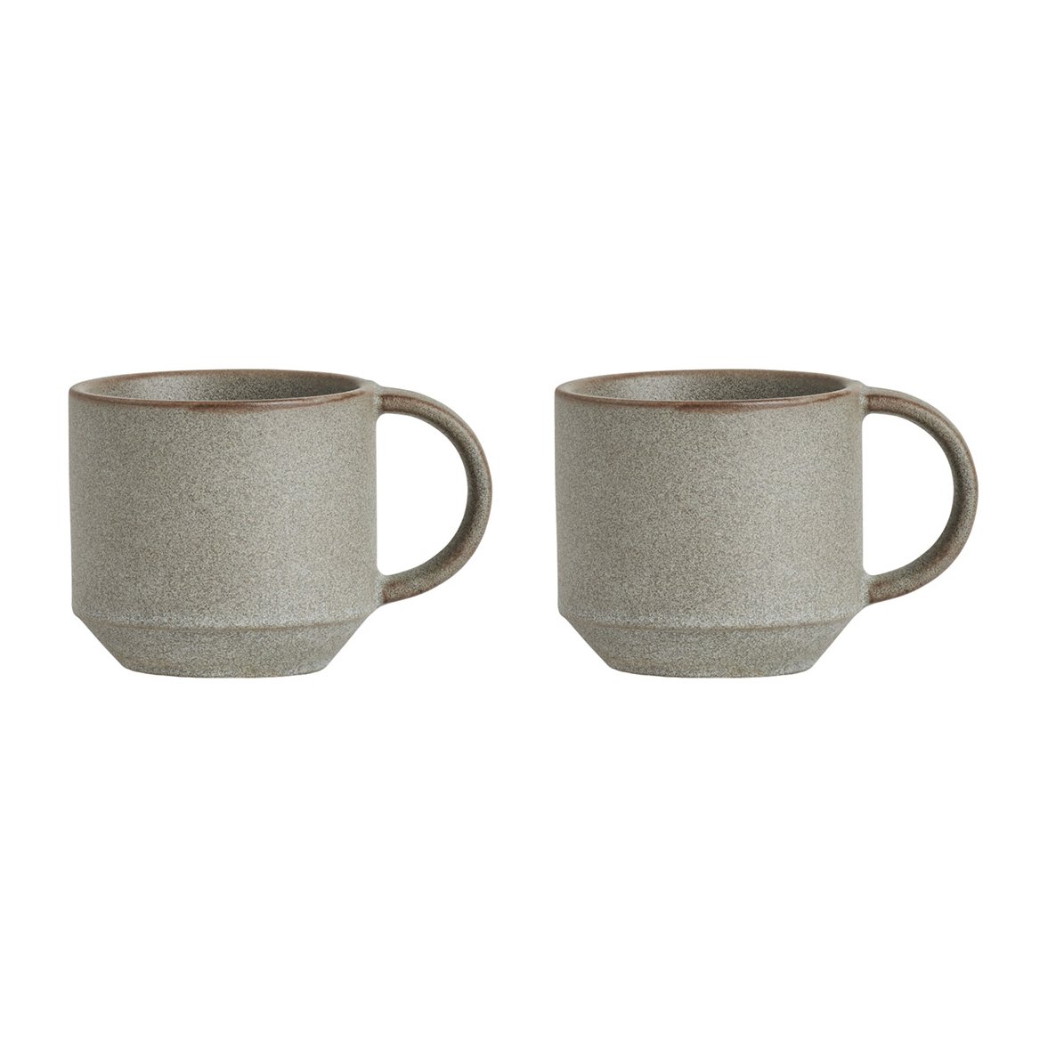 OYOY Yuka kopp 2-pakning Stone (grå) | Skandinavisk Design | Kaffekopper | Grå