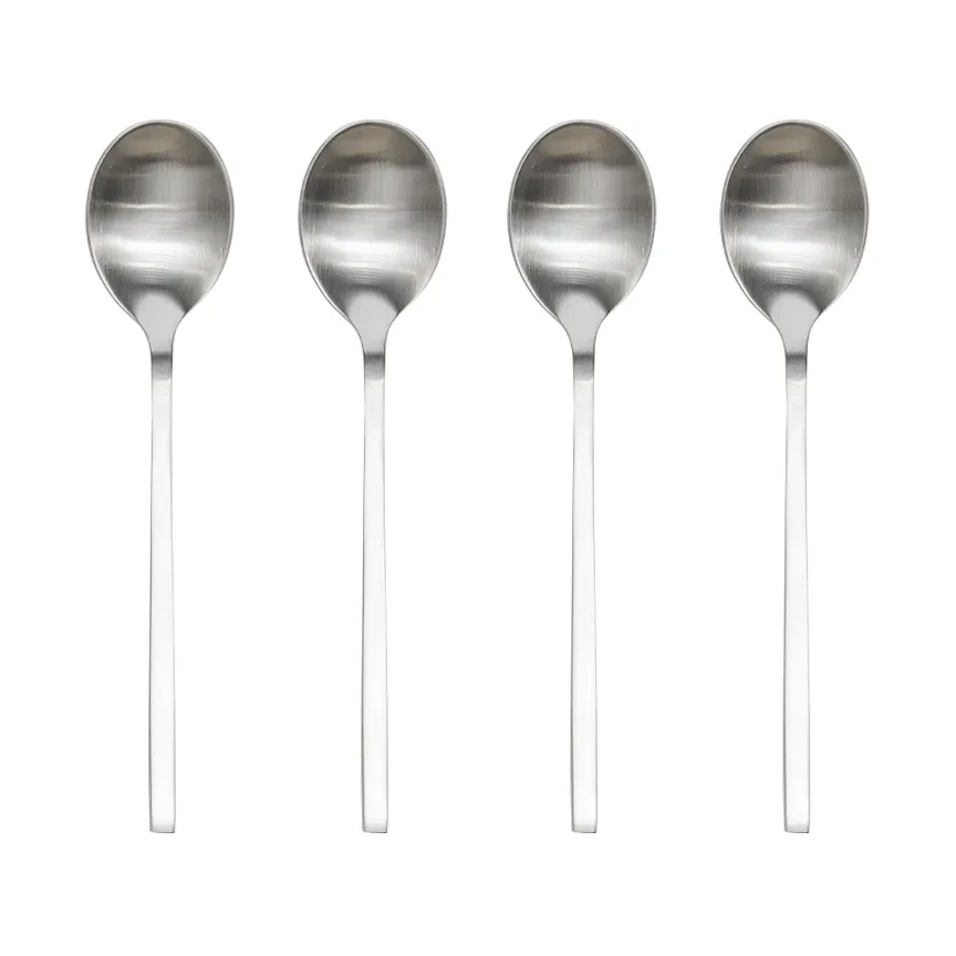 Yuka skje 4-pk, Brushed Steel OYOY