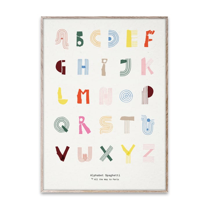 Alphabet Spaghetti ENG Multi-colour plakat, 50 x 70 cm Paper Collective