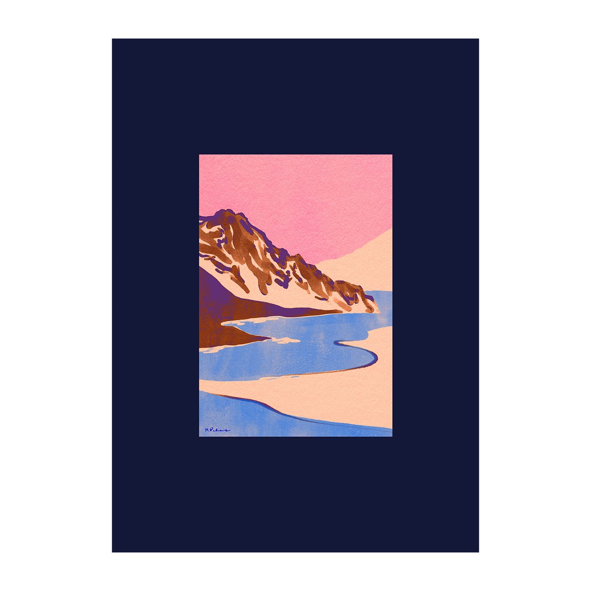 Blue Landscape plakat 30 x 40 cm