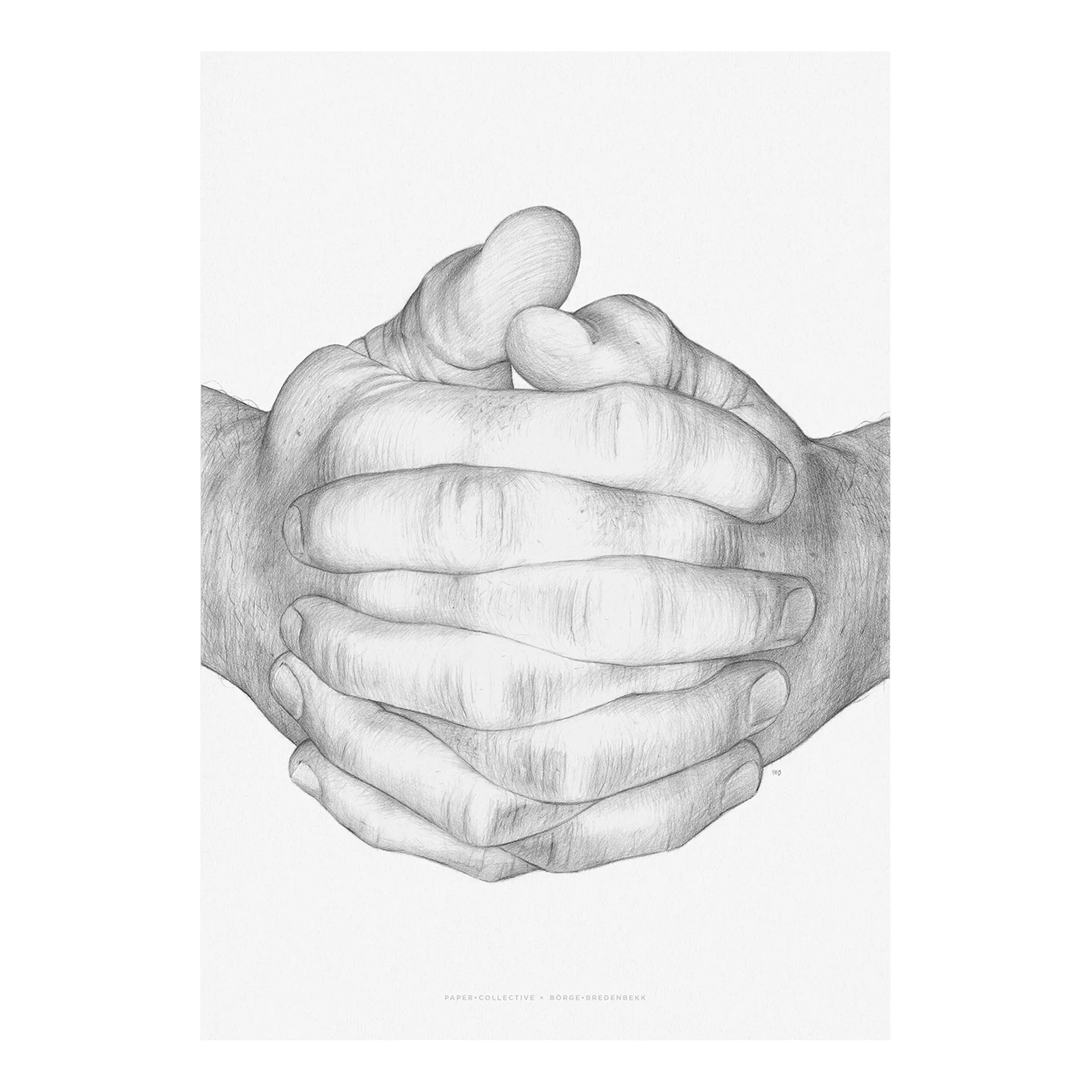 Folded Hands poster, 50x70 cm Paper Collective