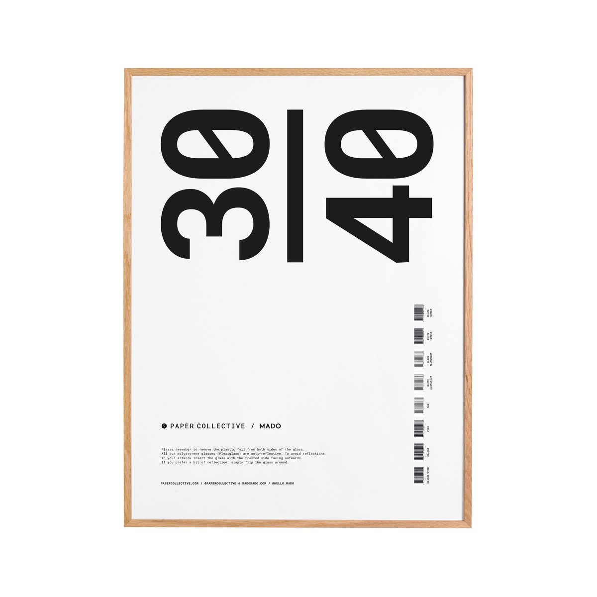 Paper Collective ramme plexiglass-eik 30x40 cm | Skandinavisk Design | Bilderammer | Beige