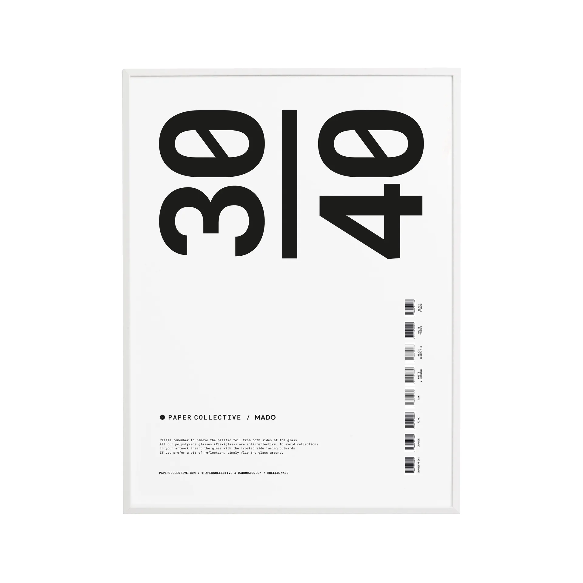Paper Collective ramme plexiglass-hvit, 30x40 cm Paper Collective