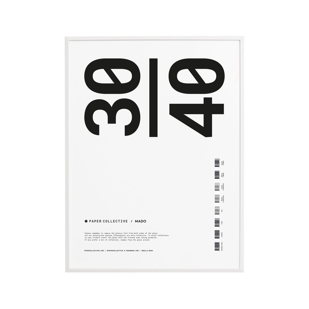 Paper Collective Paper Collective ramme plexiglass-hvit 30x40 cm