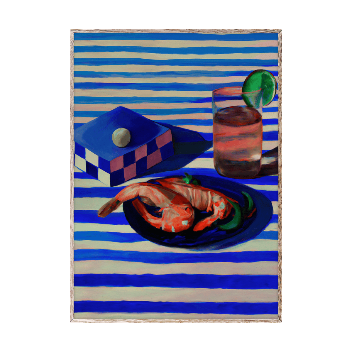 Shrimp & Stripes poster 50 x 70 cm