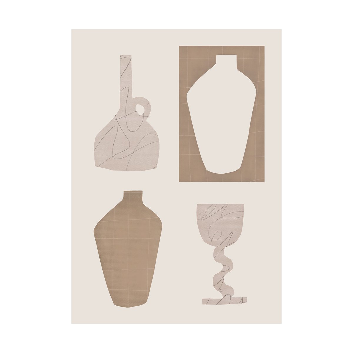 Paper Collective Vessel 01 poster 30x40 cm | Skandinavisk Design | Poster | Beige