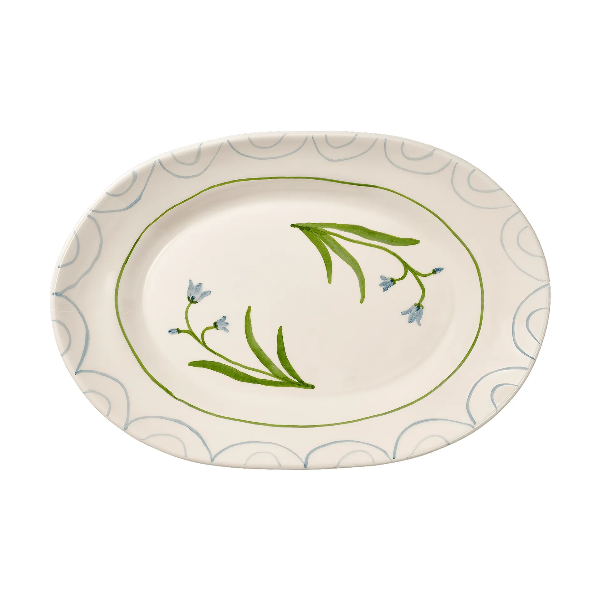 Cottage flower Blue Bell serveringsfat, Light Blue, 38,5 cm Pick a Poppy