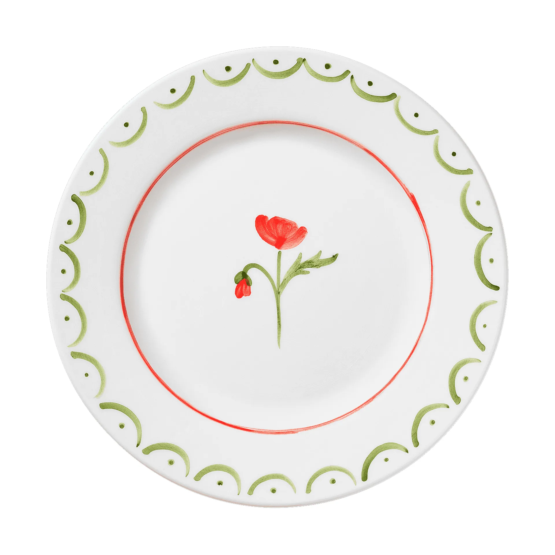 Cottage Flower salattallerken, Poppy Red, 22 cm Pick a Poppy
