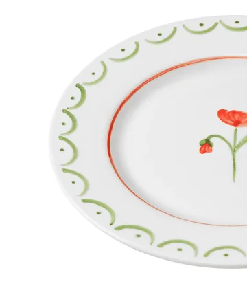 Cottage Flower salattallerken - Poppy Red, 22 cm - Pick a Poppy