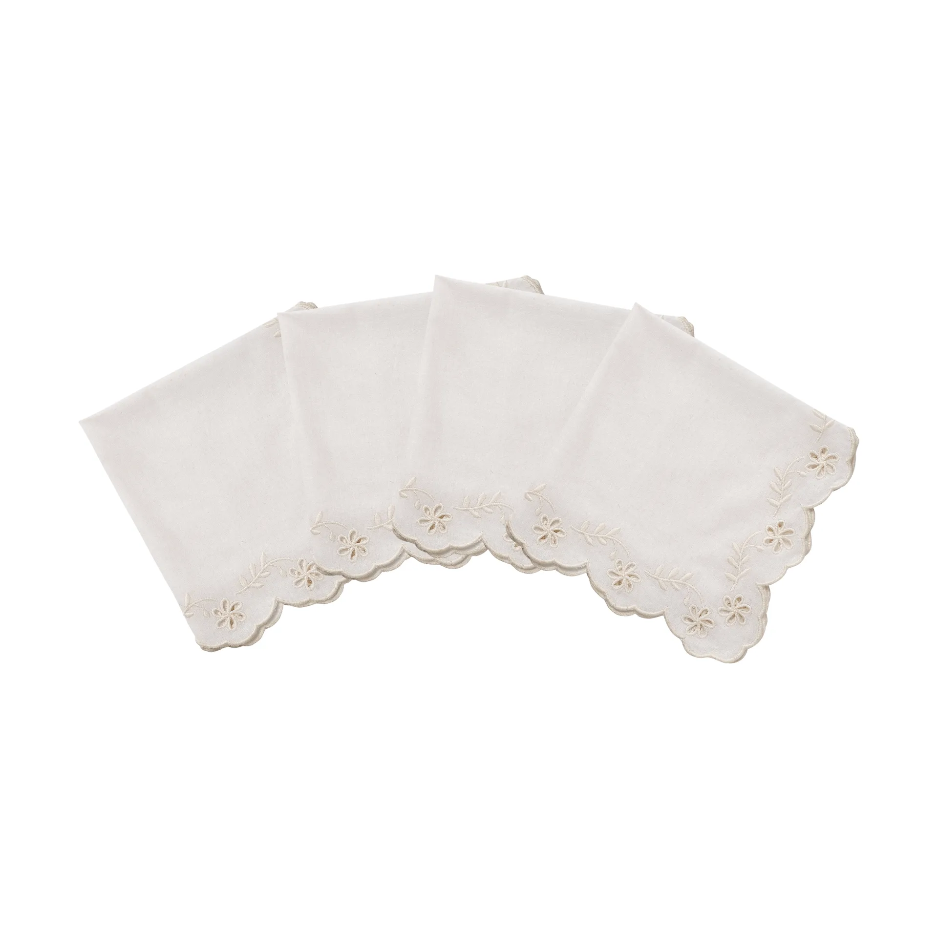 Lace bomullsserviett, Offwhite, 4-pakning, 45x45 cm Pick a Poppy