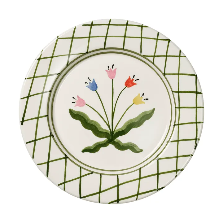 Madelen Möllard Tulip tallerken - Green, 28 cm - Pick a Poppy