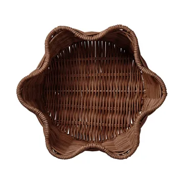 Rattan Round kurv - Mørk brun, 23 cm - Pick a Poppy