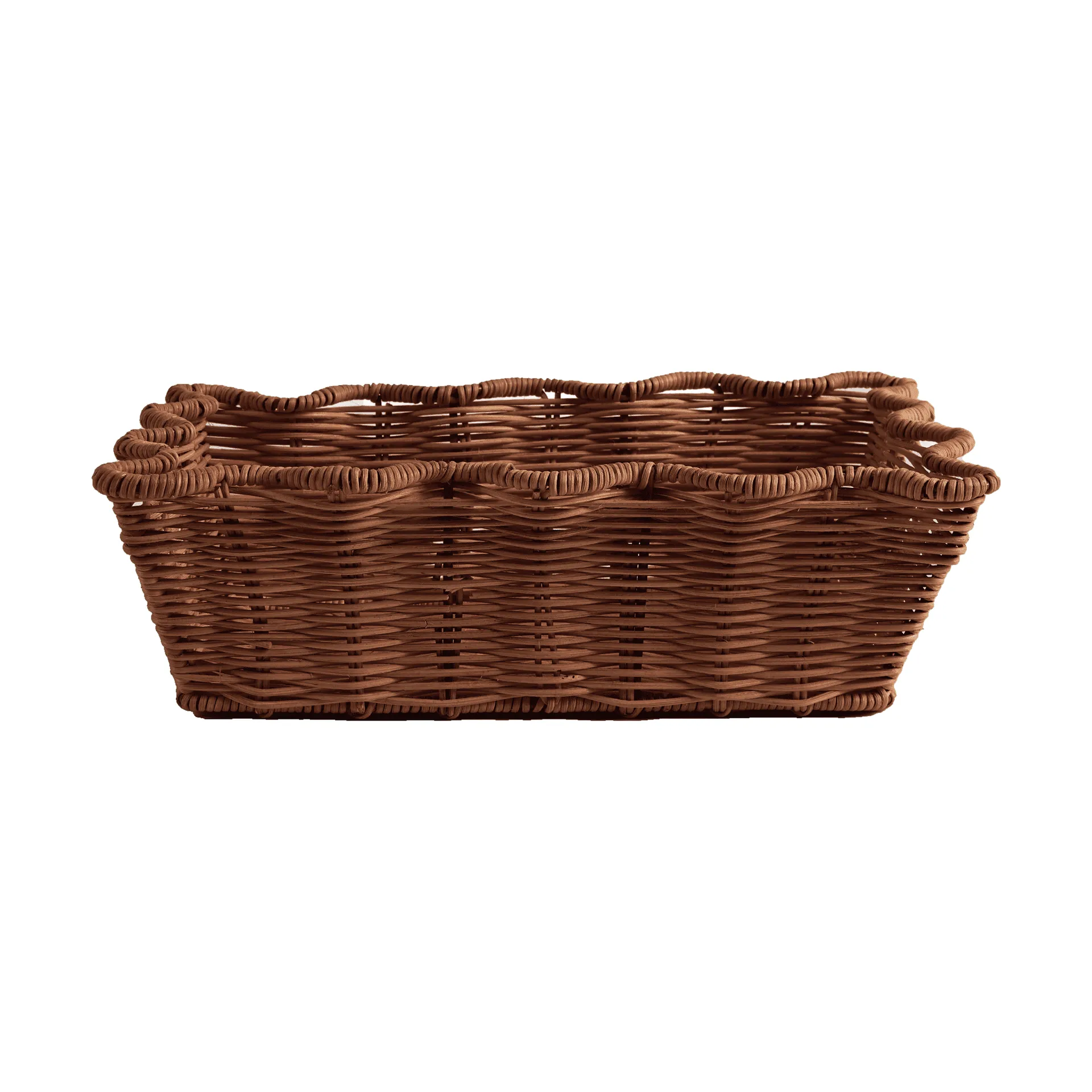 Scallop Rattan kurv, Dark Brown, 20x30 cm Pick a Poppy