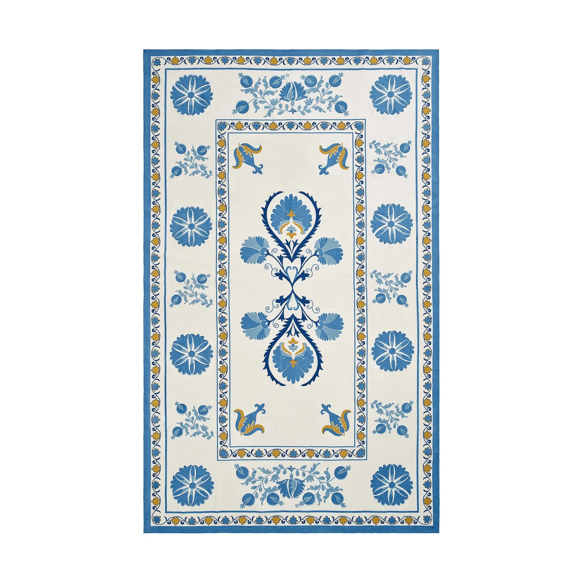Suzani duk, Blue, 250x150 cm Pick a Poppy