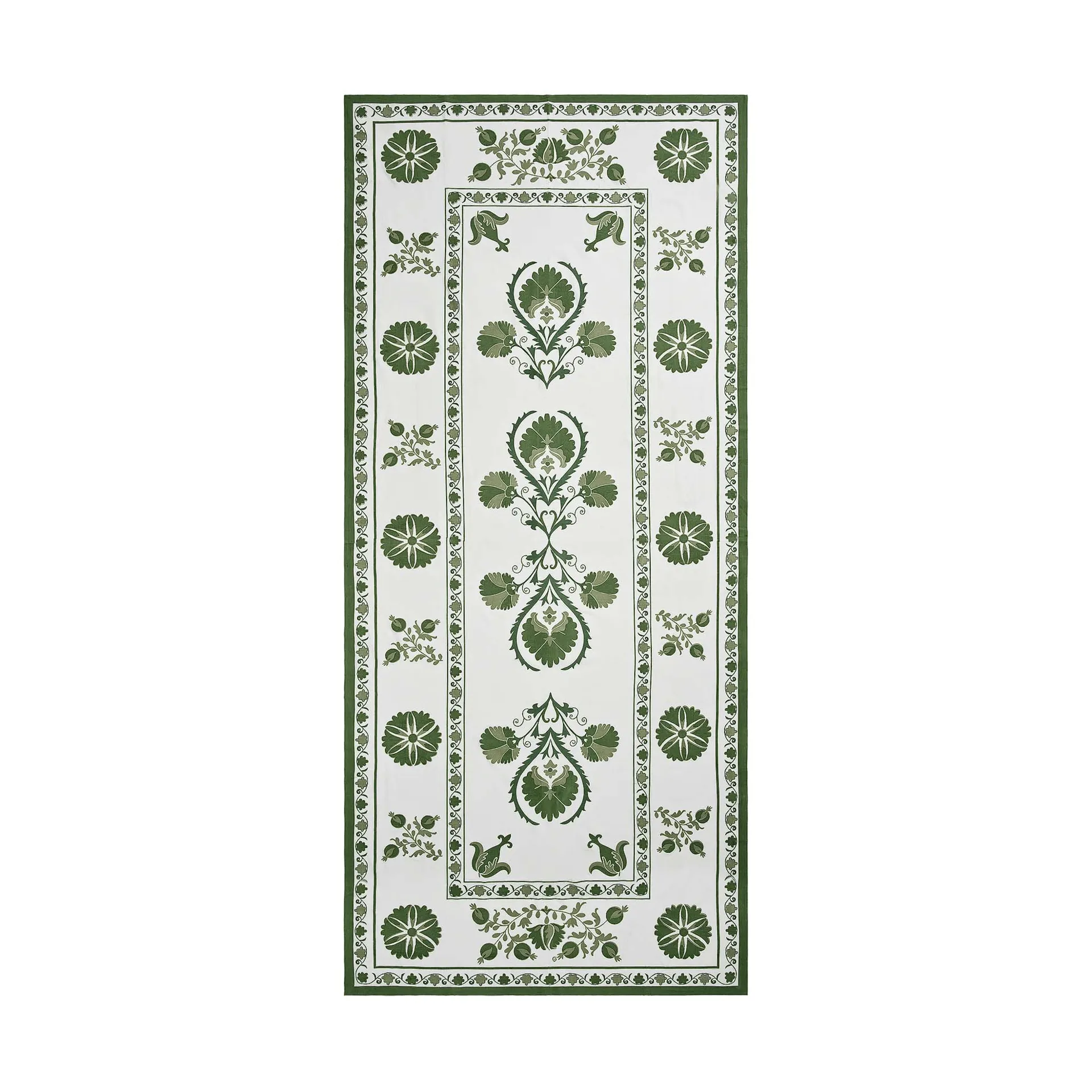 Suzani duk, Green, 250x150 cm Pick a Poppy