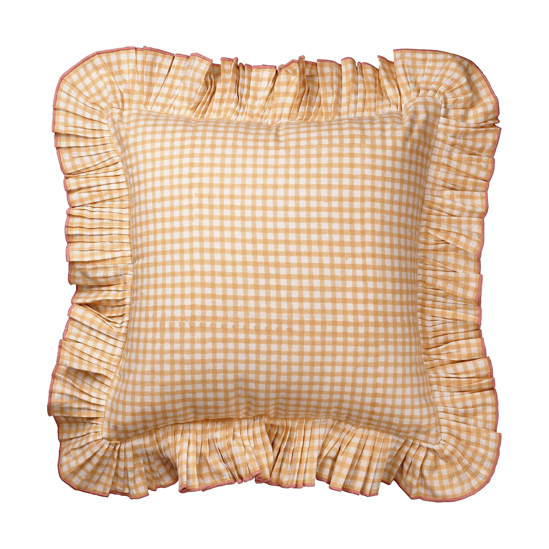 Vichy putetrekk, Light Yellow, 40x40 cm Pick a Poppy