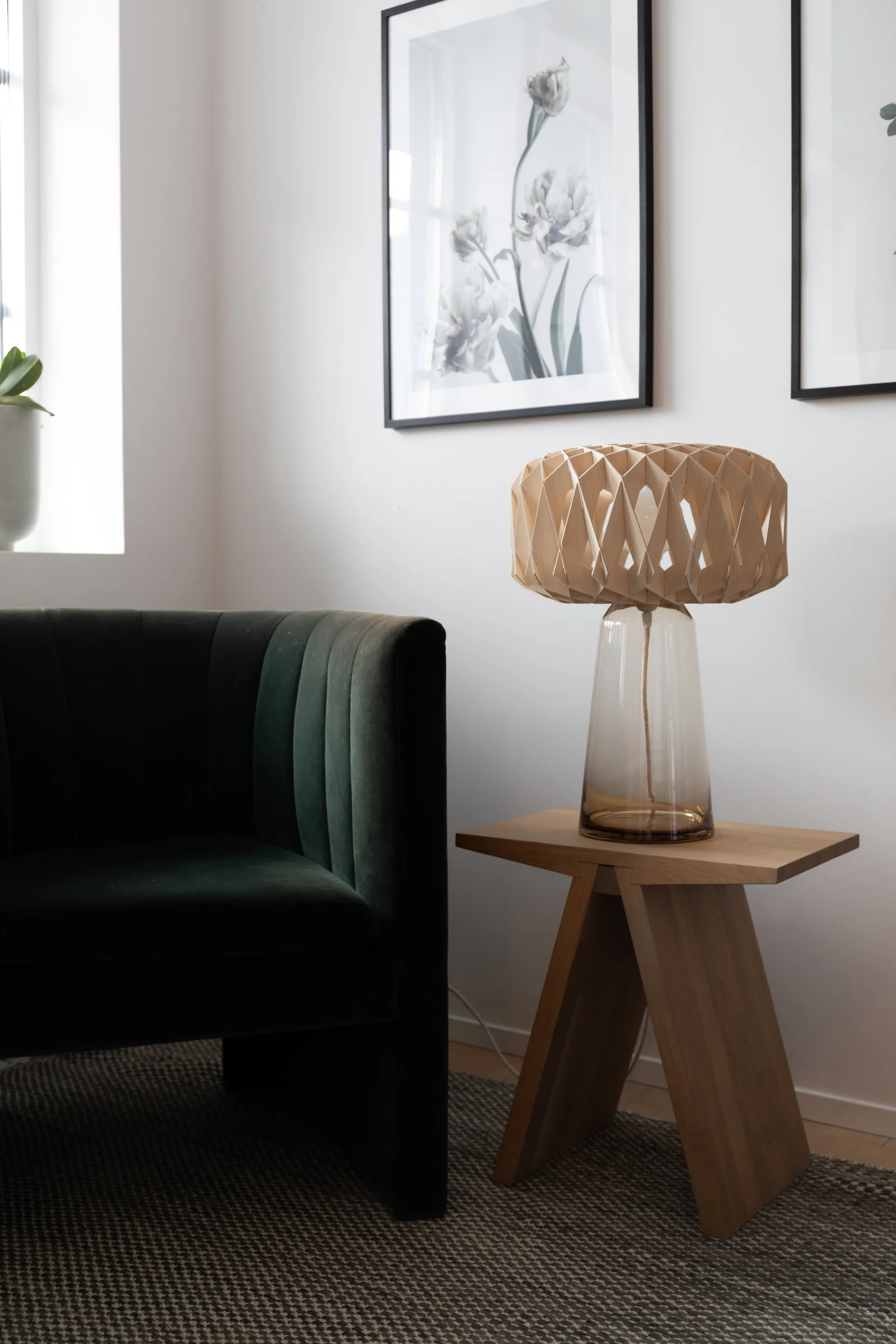 Signature 35 bordlampe, Amber-bjørk, Ø36,5x53 cm Pilke