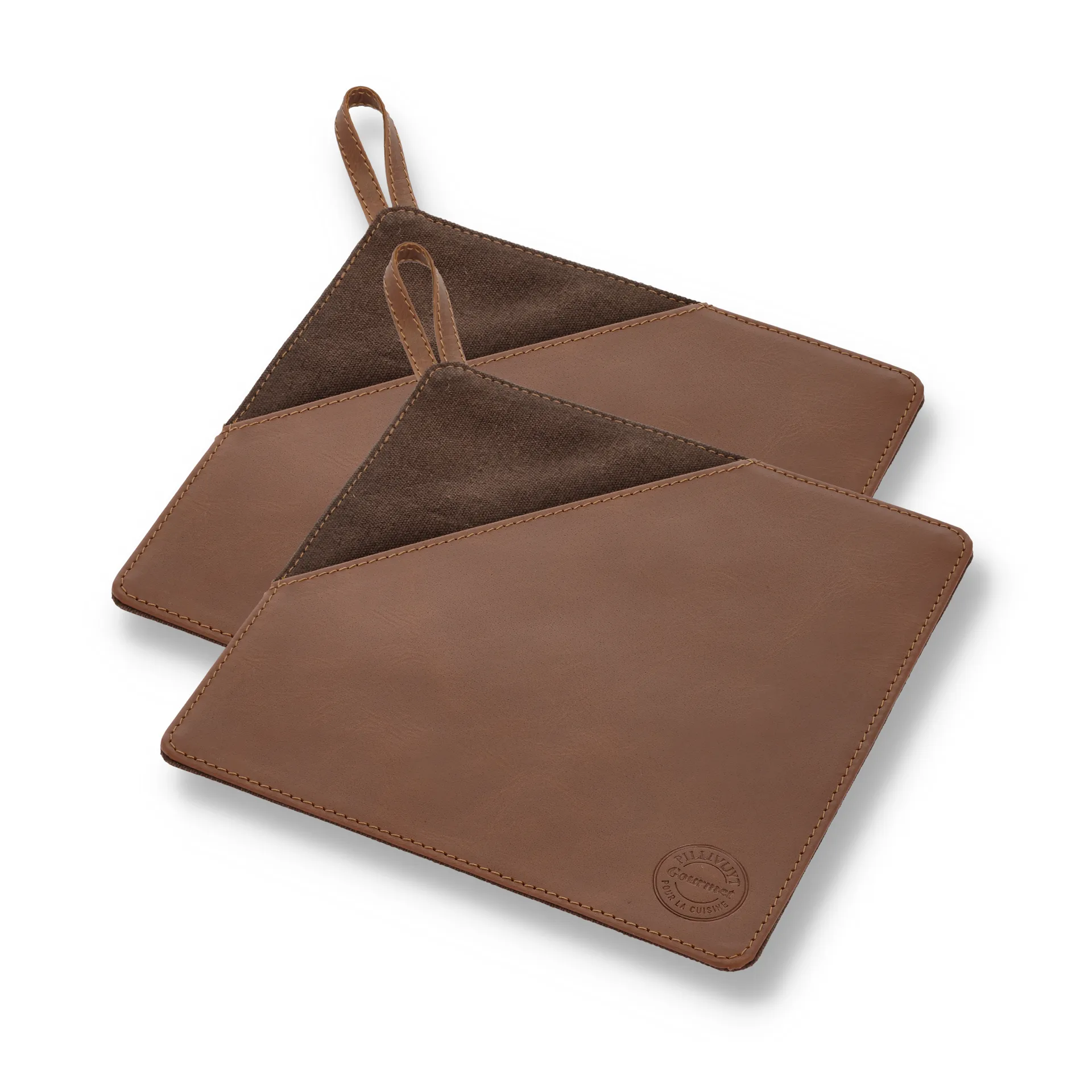 Pillivuyt Gourmet gryteklut 20,5 x 20,5 cm 2-pakning, Brunt skinn Pillivuyt