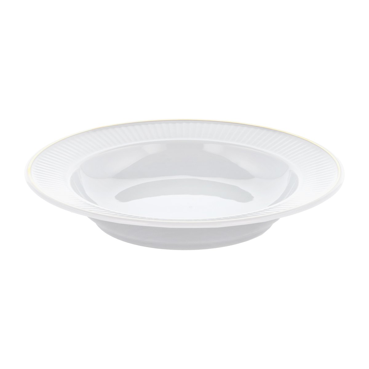 Pillivuyt Plissé Plate deep Dia 22 cm White/Matte gold