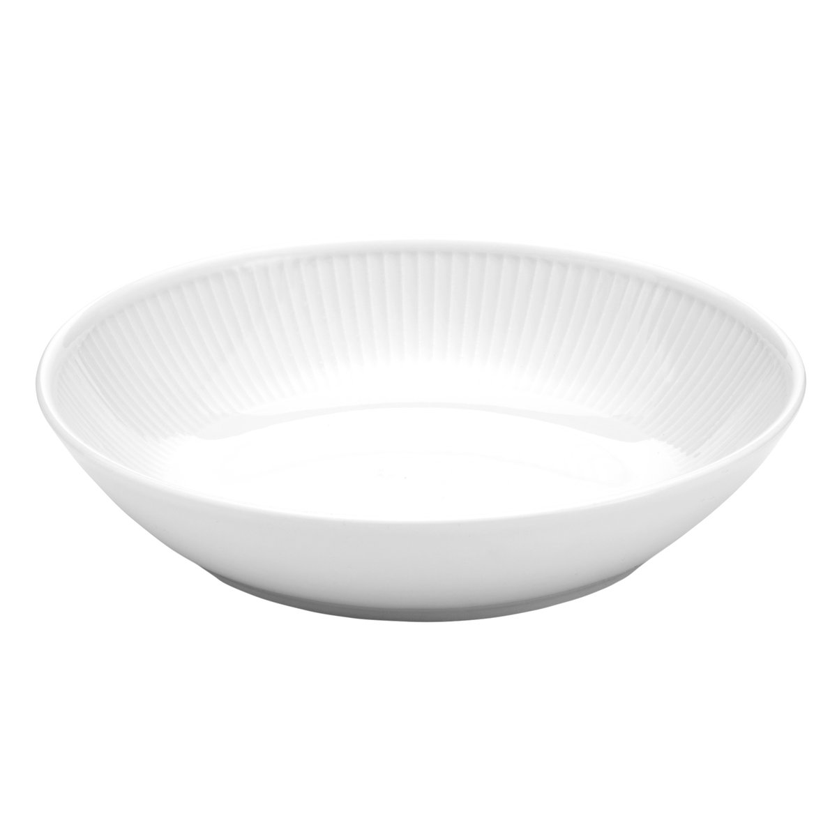 Hvid Plissé dyp salat-/pastatallerken