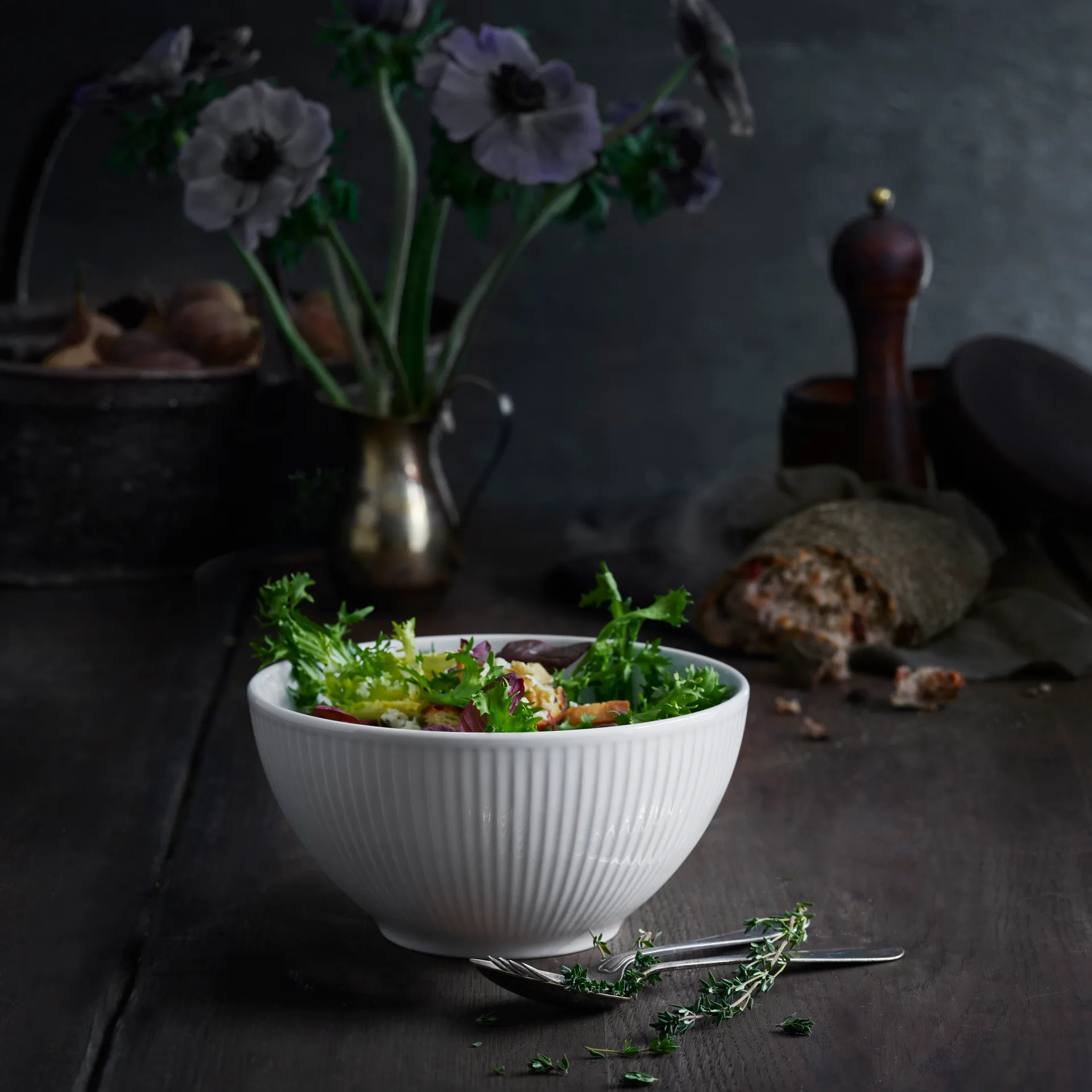 Plissé skål 3,3 l, Hvit Pillivuyt