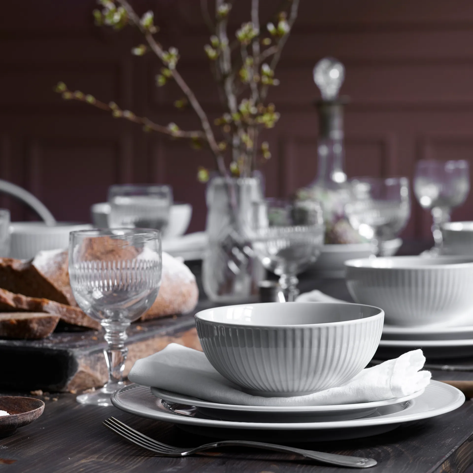 Plissé skål 60 cl, Hvit Pillivuyt