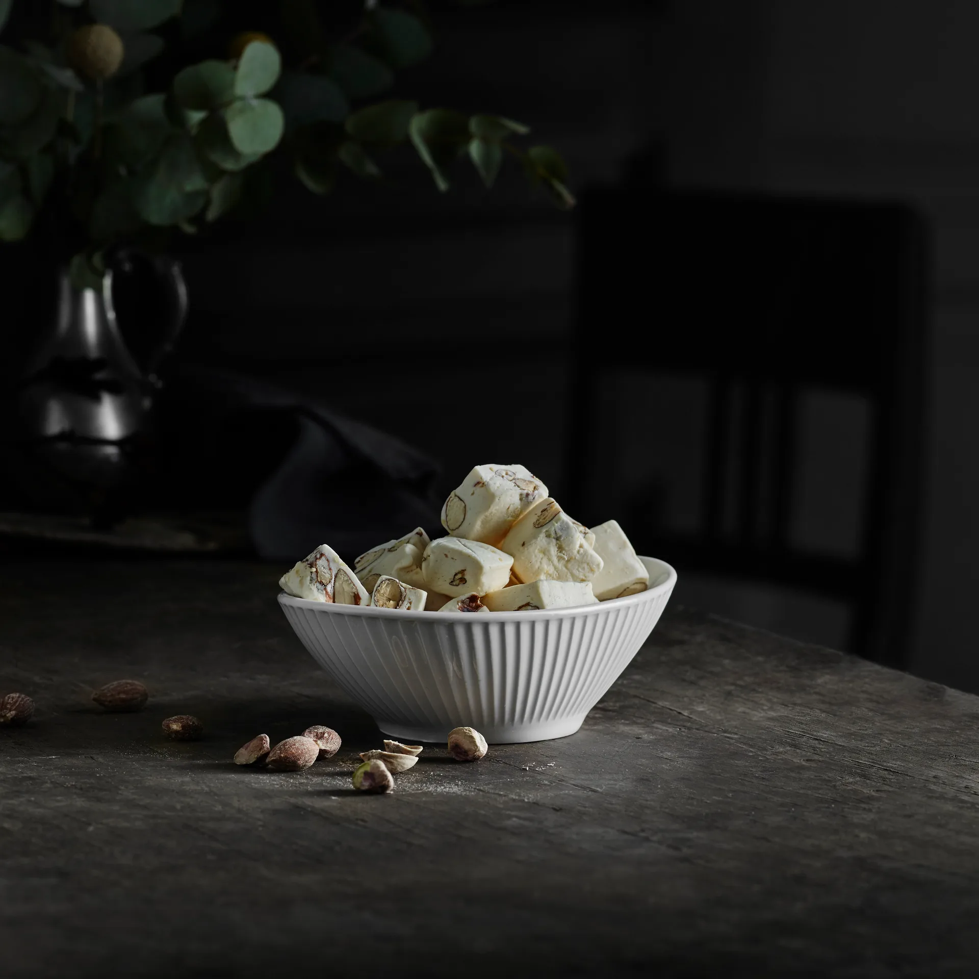 Plissé skål oval, Hvit Pillivuyt