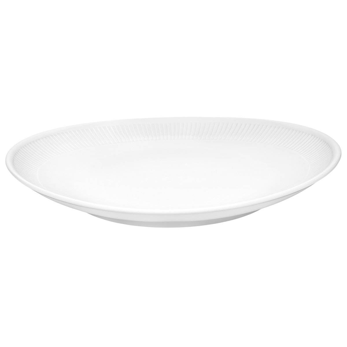 Pillivuyt Plissé steak-tallerken oval Hvit | Skandinavisk Design | Middagstallerkener | Hvit