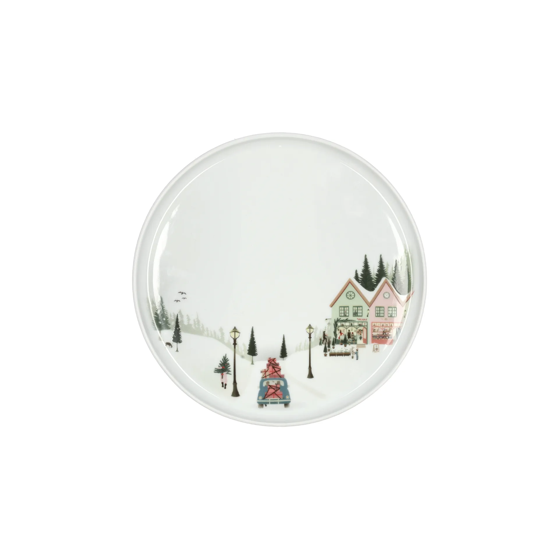 Tallerken flat rett kant Vinter 20 cm, Hvit Pillivuyt
