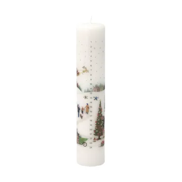 Vinter kalenderlys Ø5x25 cm - Hvit - Pillivuyt