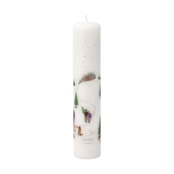 Vinter kalenderlys Ø5x25 cm - Hvit - Pillivuyt