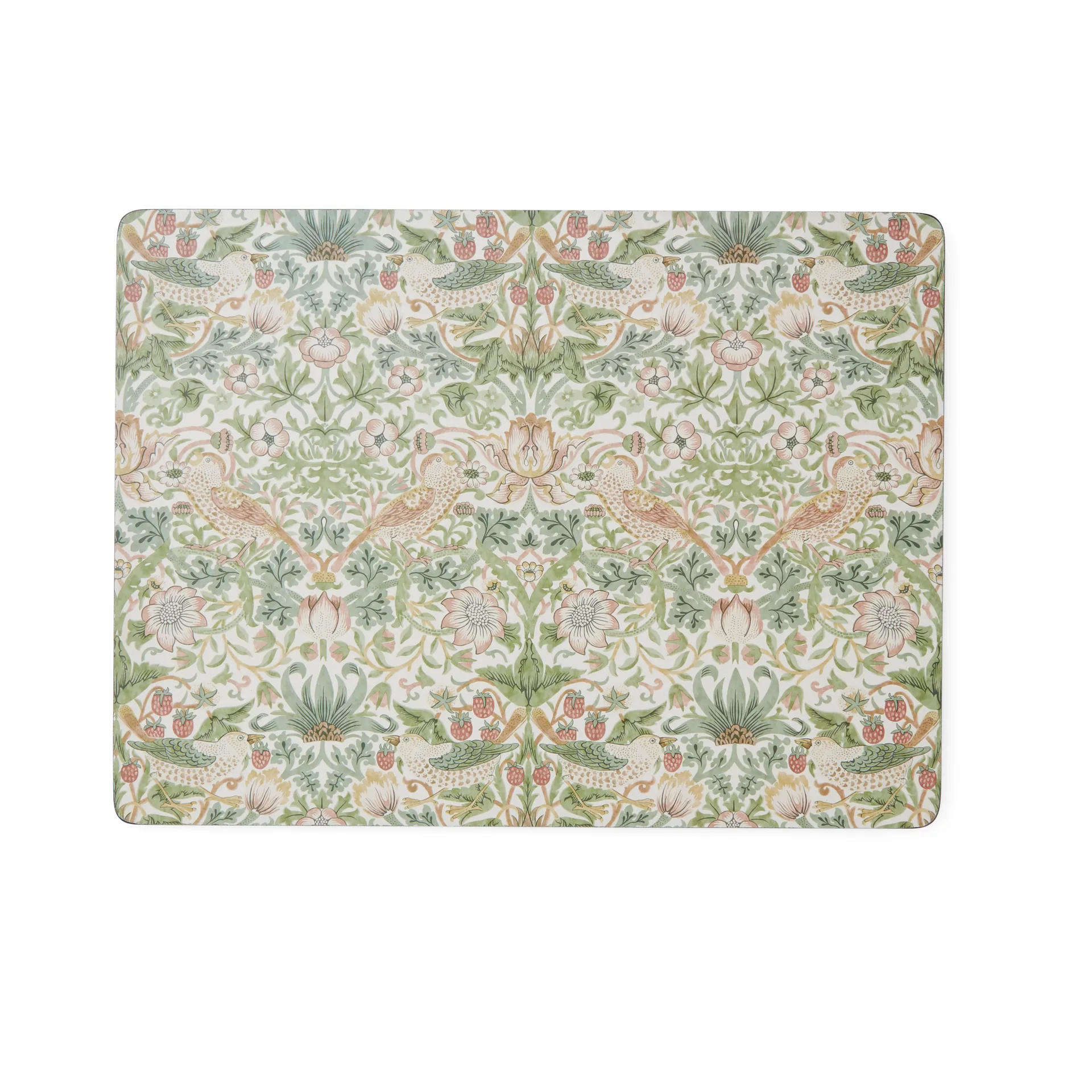 Strawberry Thief bordbrikke  30 x 40 cm 4-pakning, Green Pimpernel