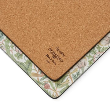 Strawberry Thief bordbrikke  30 x 40 cm 4-pakning - Green - Pimpernel