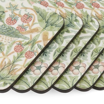Strawberry Thief glassbrikke 6-stk - Green - Pimpernel