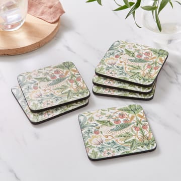 Strawberry Thief glassbrikke 6-stk - Green - Pimpernel