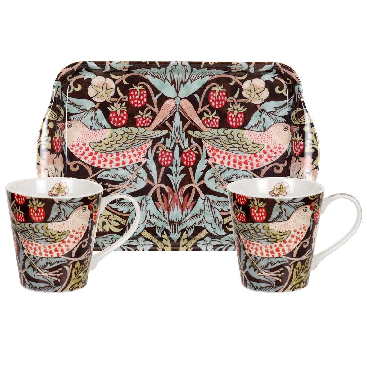 Pimpernel Strawberry Thief kopp og brikksett Brun