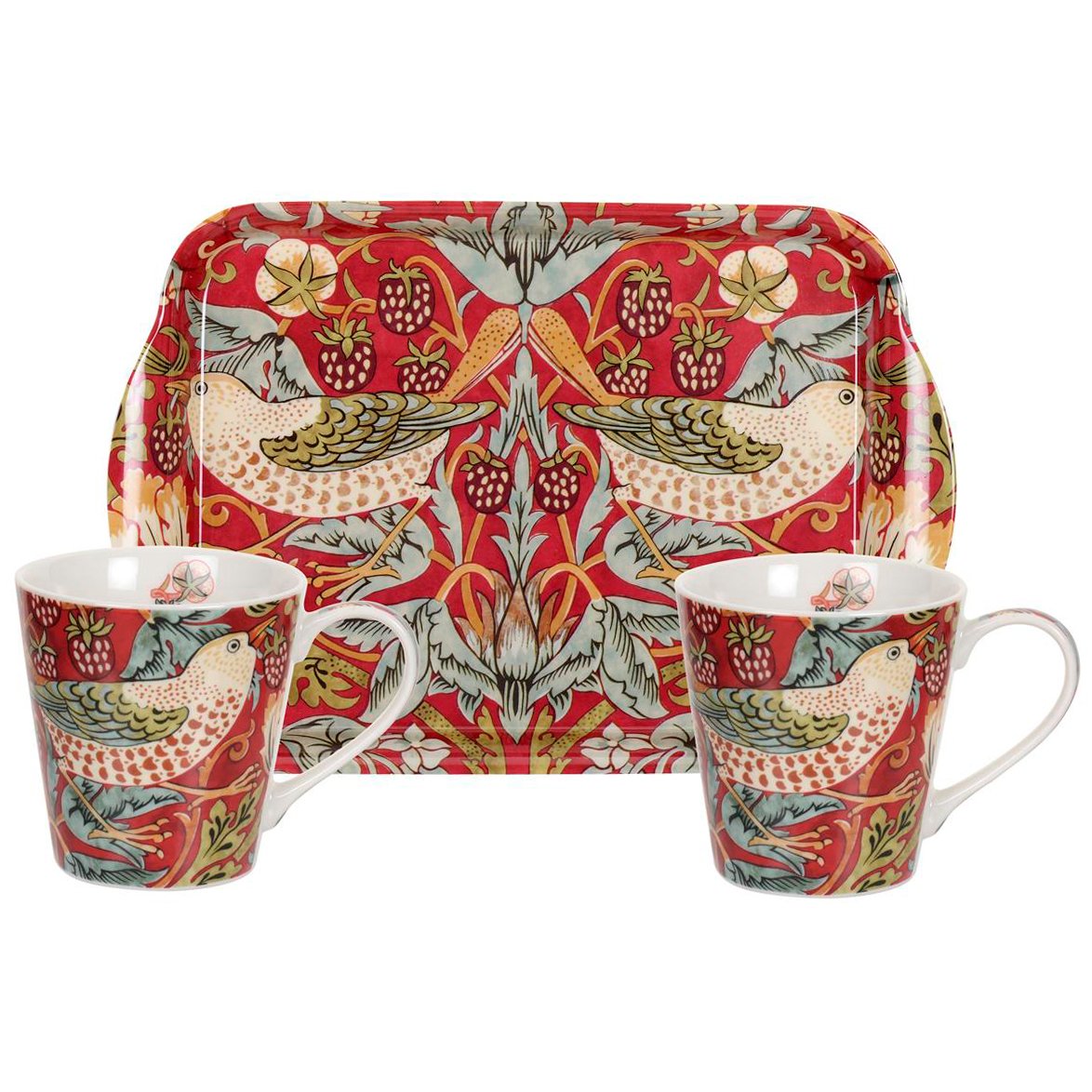 Morris & Co - Strawberry Thief kopper + brett rød