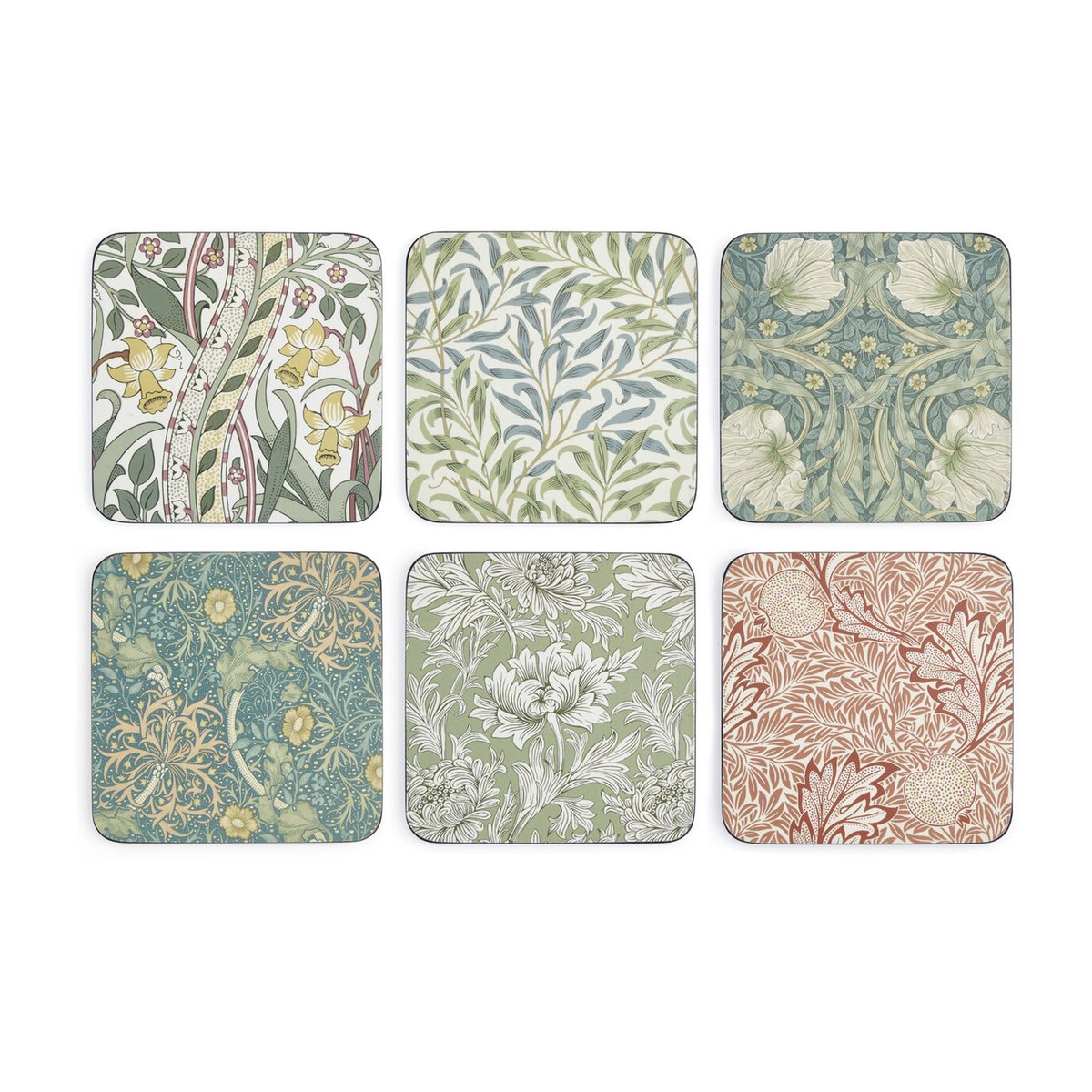 Pimpernel William Morris glassunderlag 6-pakning Mix & match