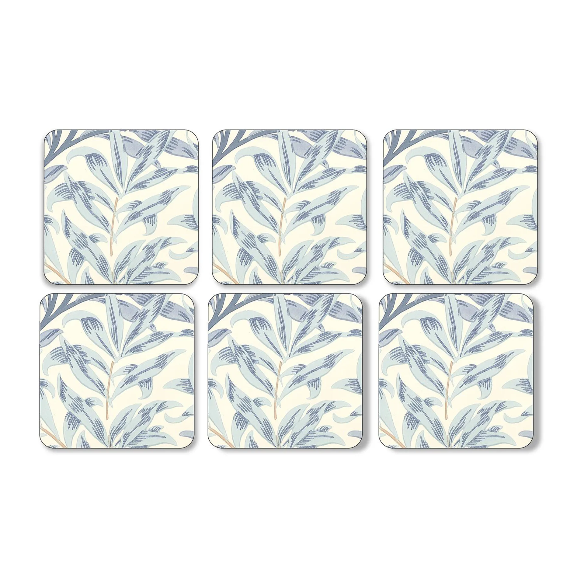 Willow Bough glassunderlag 6-pakning, Blue Pimpernel