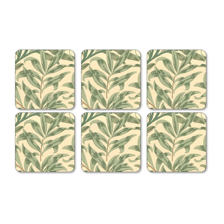 Willow Bough glassunderlag 6-pakning - Green - Pimpernel