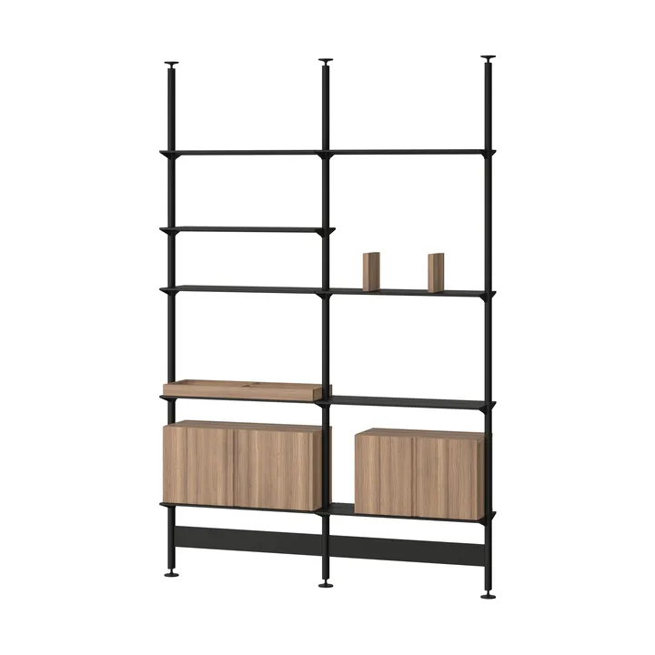 Pira G2 hyllesystem F C A Black/Walnut 240–247 cm - Pira