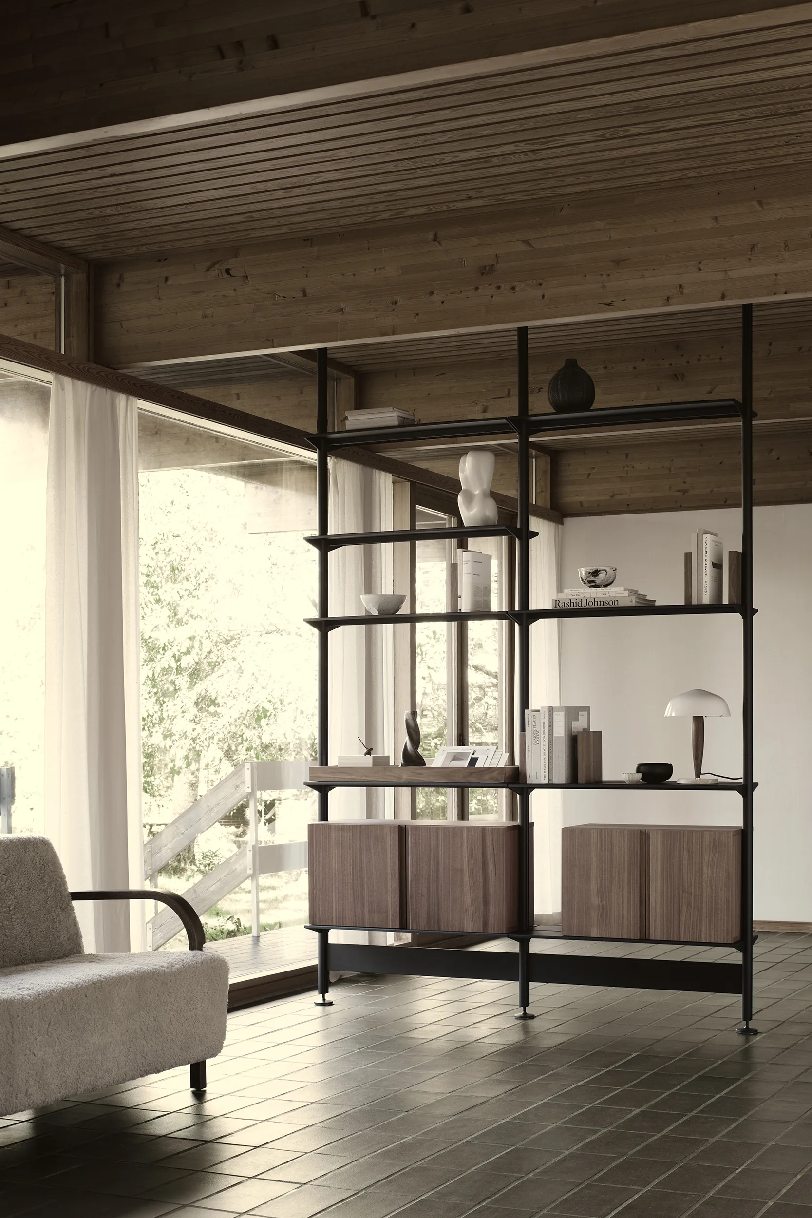 Pira G2 hyllesystem F C A Black/Walnut 248–255 cm,  Pira