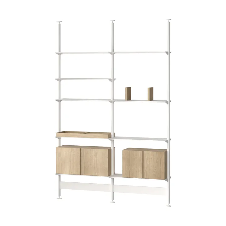Pira G2 hyllesystem F C A White/Oak 256–264 cm - Pira
