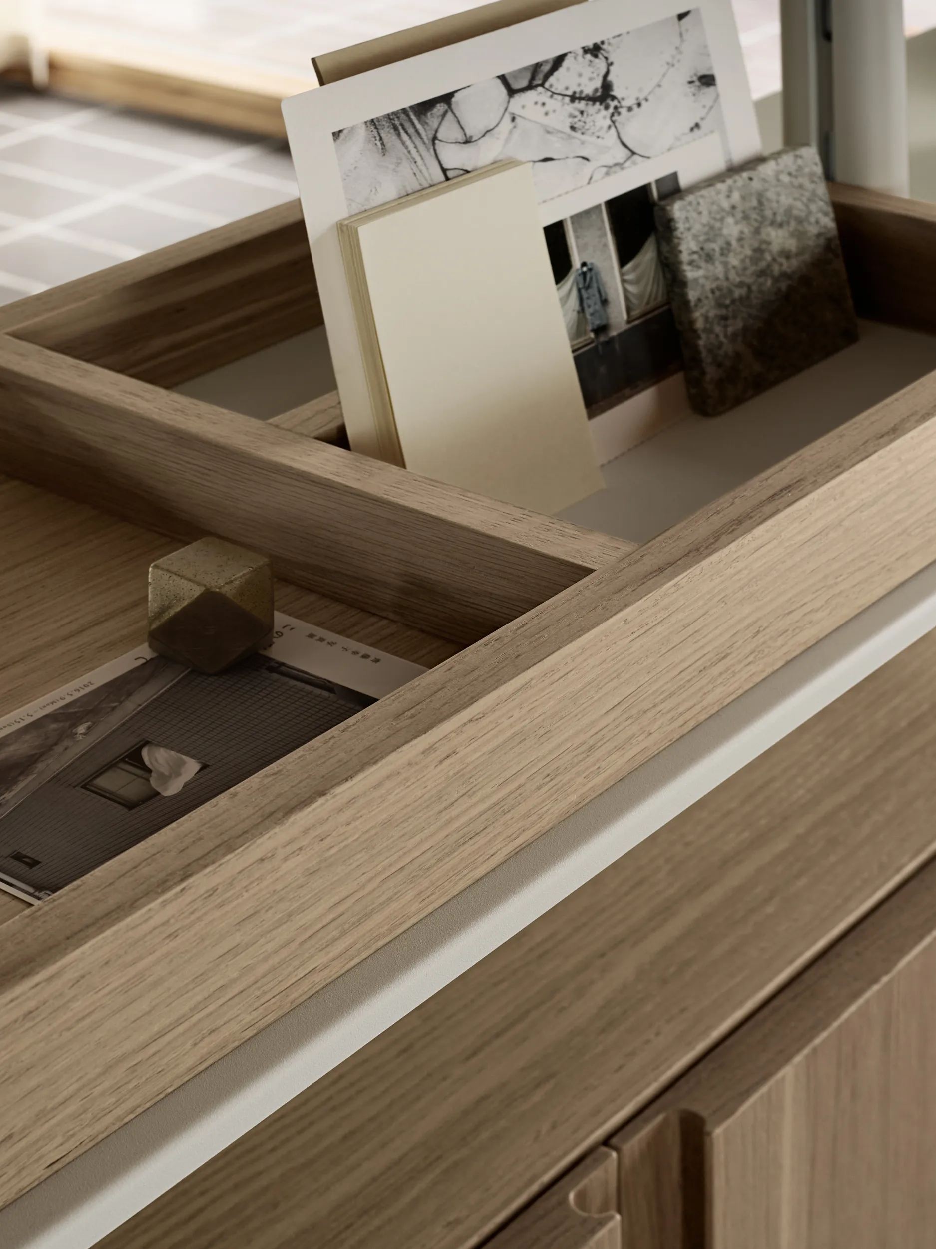 Pira G2 hyllesystem F C A White/Oak 256–264 cm Pira