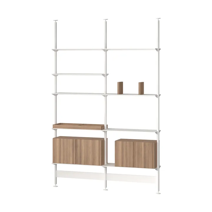 Pira G2 hyllesystem F C A White/Walnut 248-255 cm - Pira